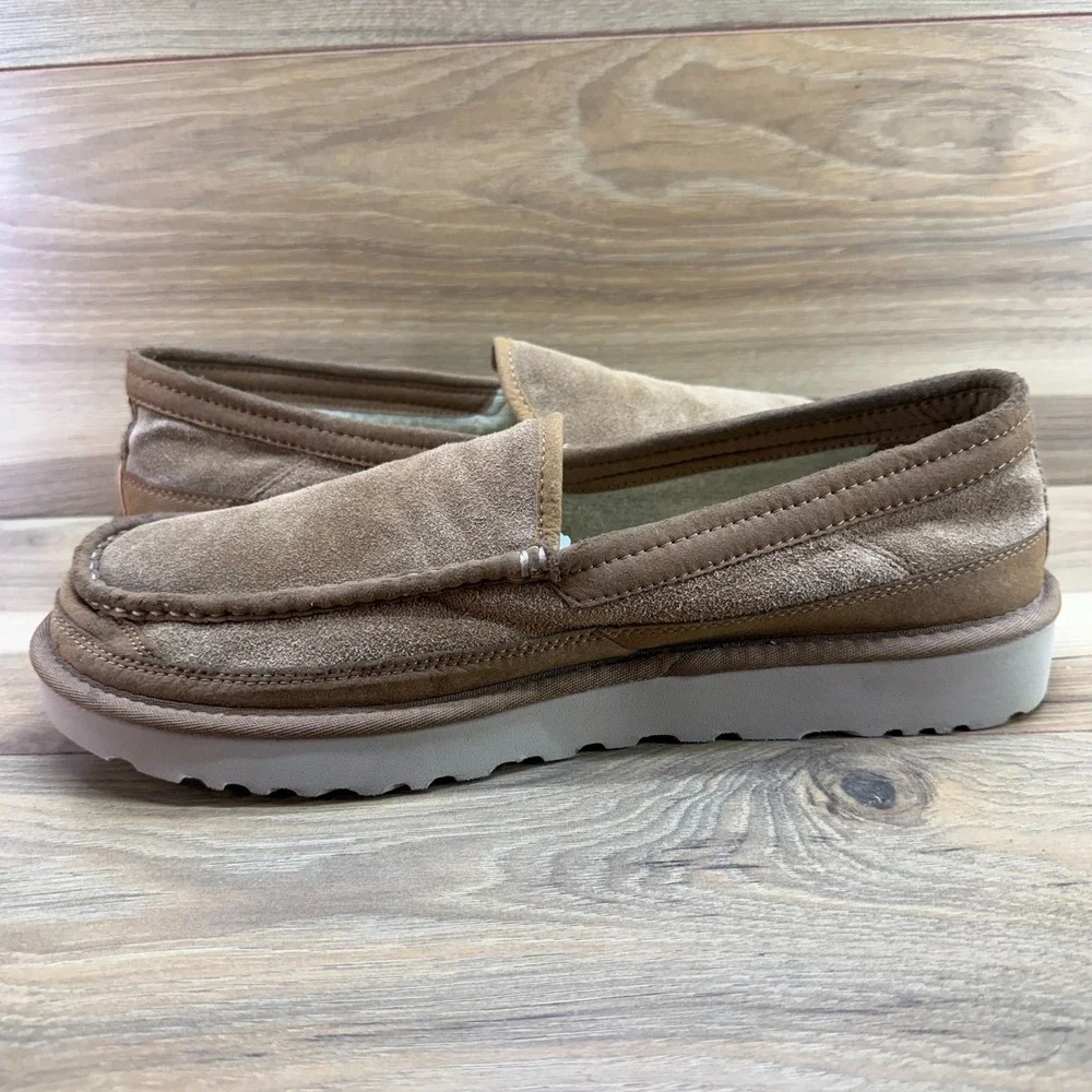 UGG Dex Slippers Moc Toe Loafers Mens 12 Chestnut Suede Casual Everyday Modern